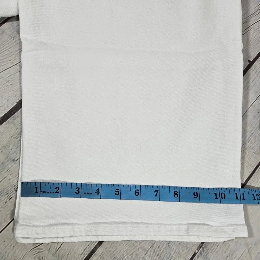 J.Crew Curvy Slim Wide Leg Jeans‎ White Denim High Rise BX828 Size 34 NEW